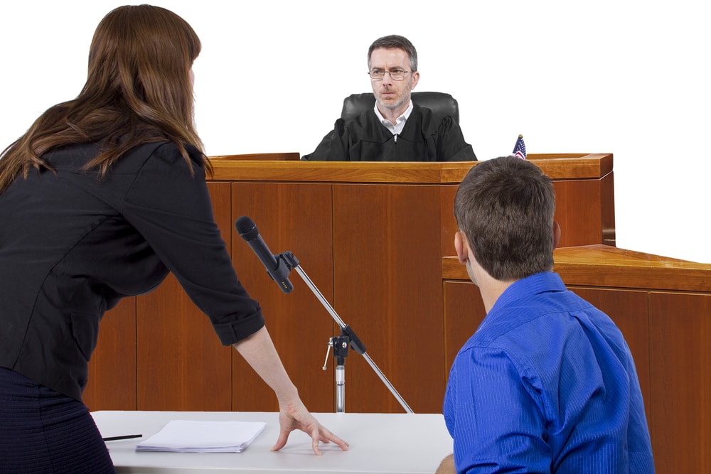 courtroom judge and public defender