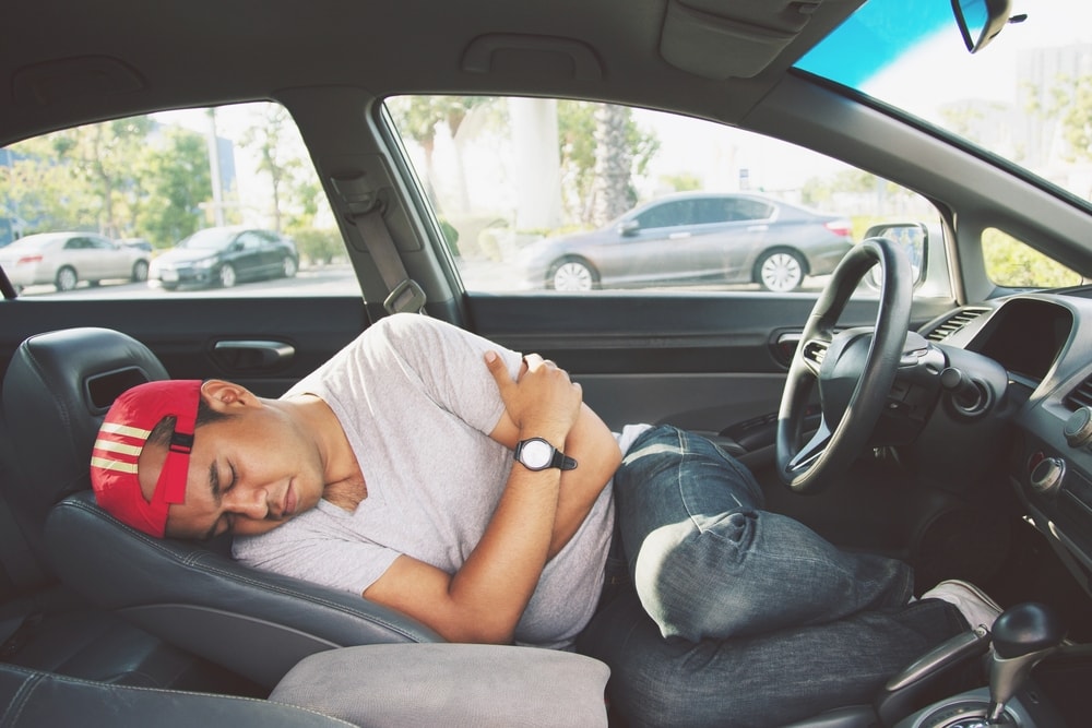 passed out in car after drinking