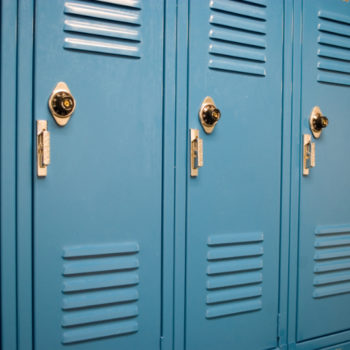 Lockers in a school hall; a place that many teenagers use to deal drugs.